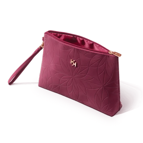 Pochete burgundy para maquilhagem e acessórios - Image 2